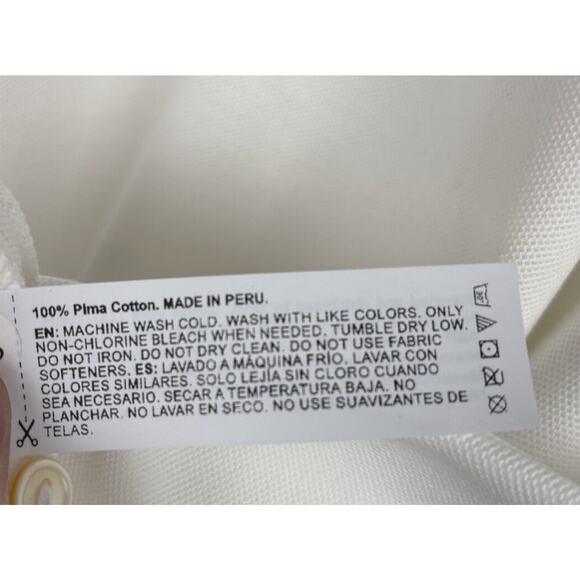 James Bark Men's Regular Fit Polo Shirt XXXL White Pima Cotton Embroidered NWT - Picture 8 of 11